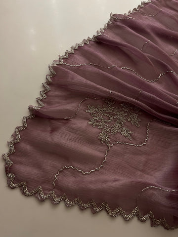 Mauve Gloss Tissue saree
