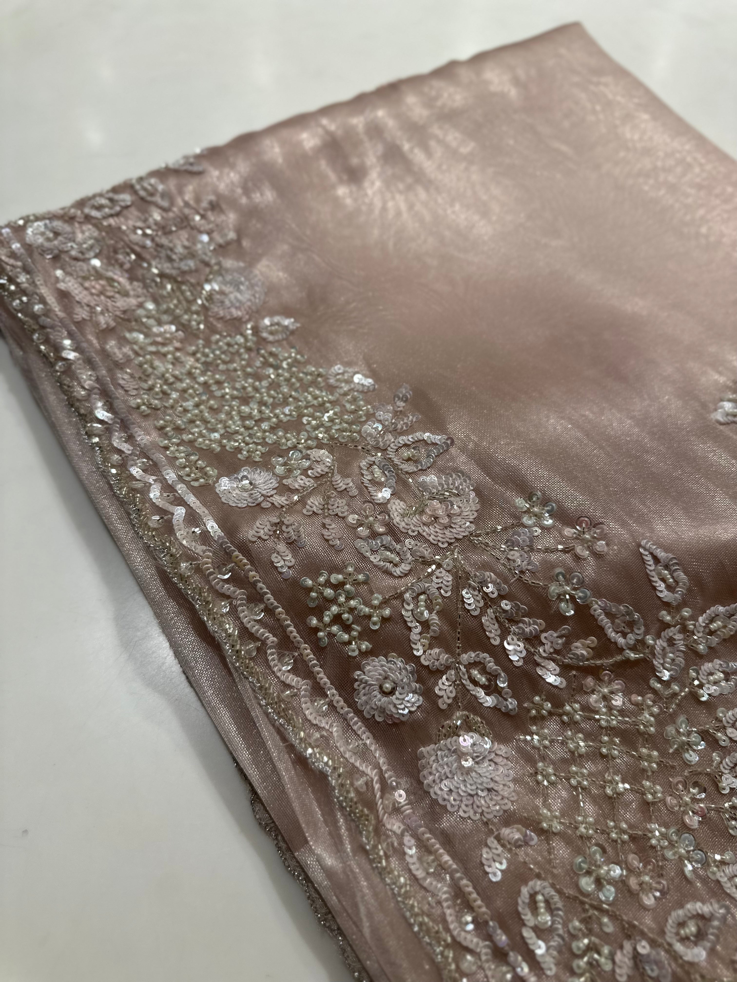 Rose Gold Tissue saree