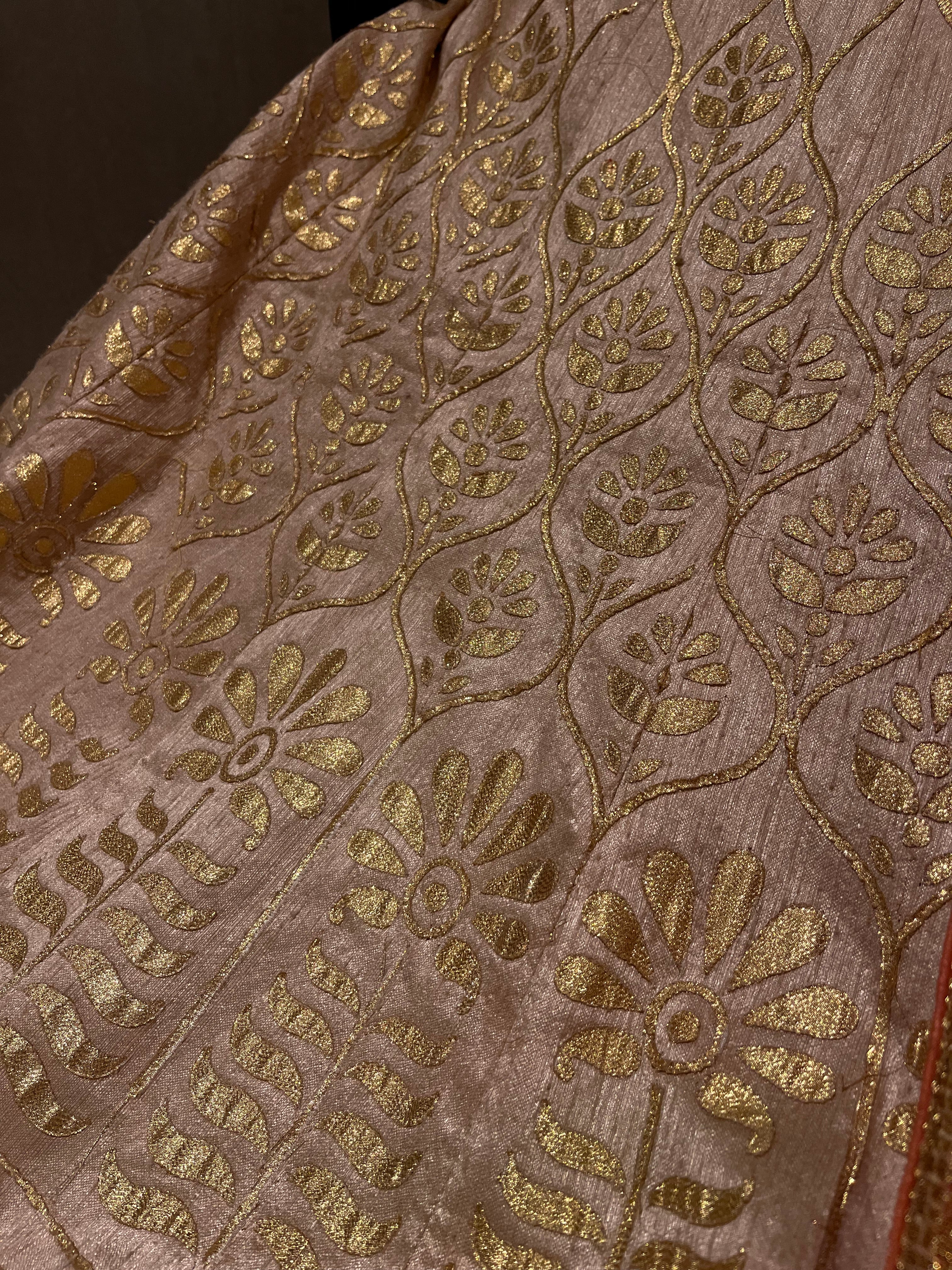 Golden &Pink light lehenga set