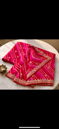 Rani pink exclusive leheriya saree