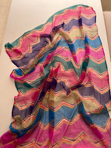 pure chiffon multi coloured saree