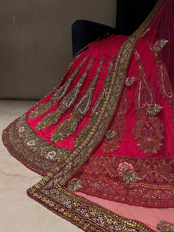 Raani Pink Traditional Net lehenga set