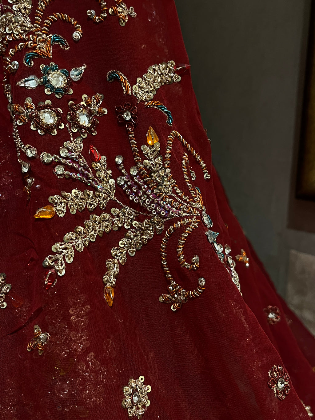 Beautiful Deep Red bridal lehenga set