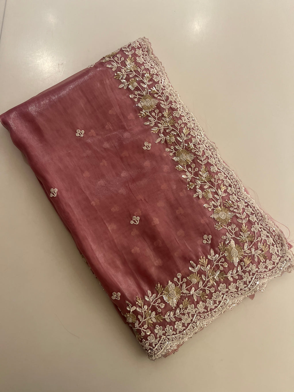 pear and sequins evening saree