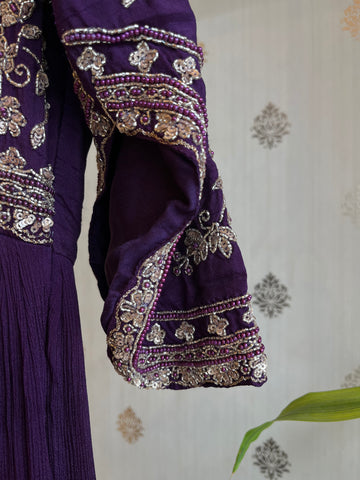 Violet Anarkali Set