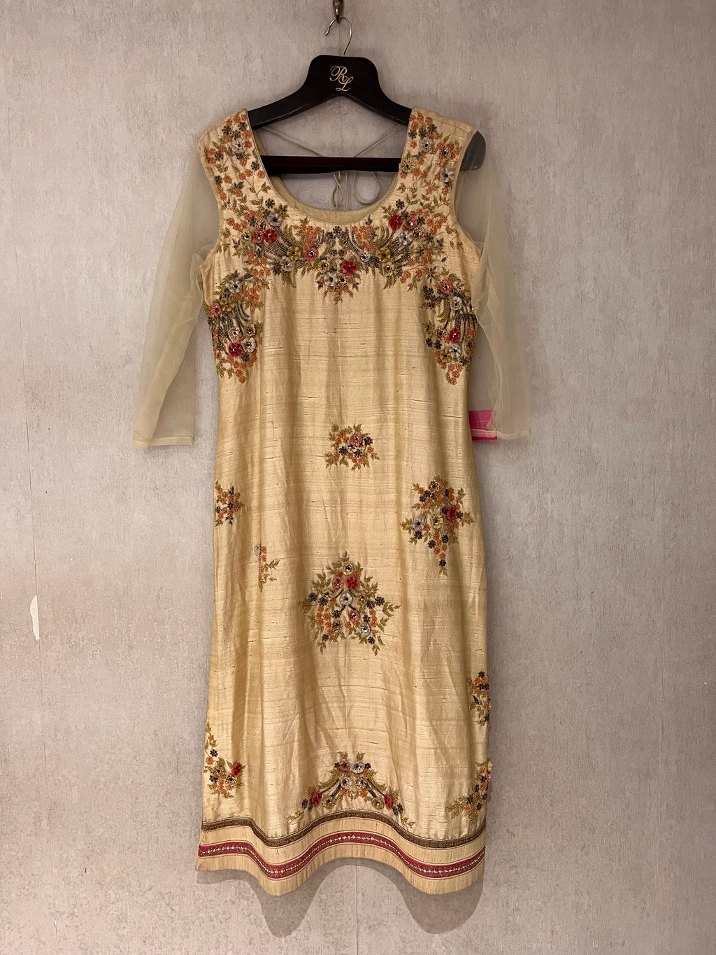 Raw Silk Crème Kurti