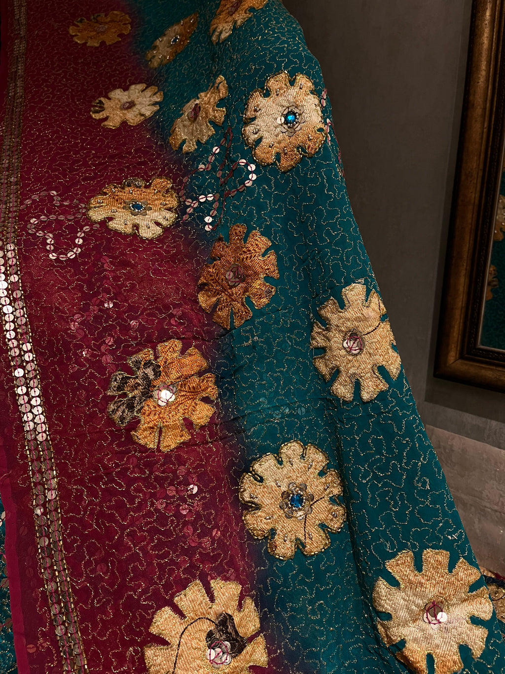 Floral Patch Work Lehenga Set