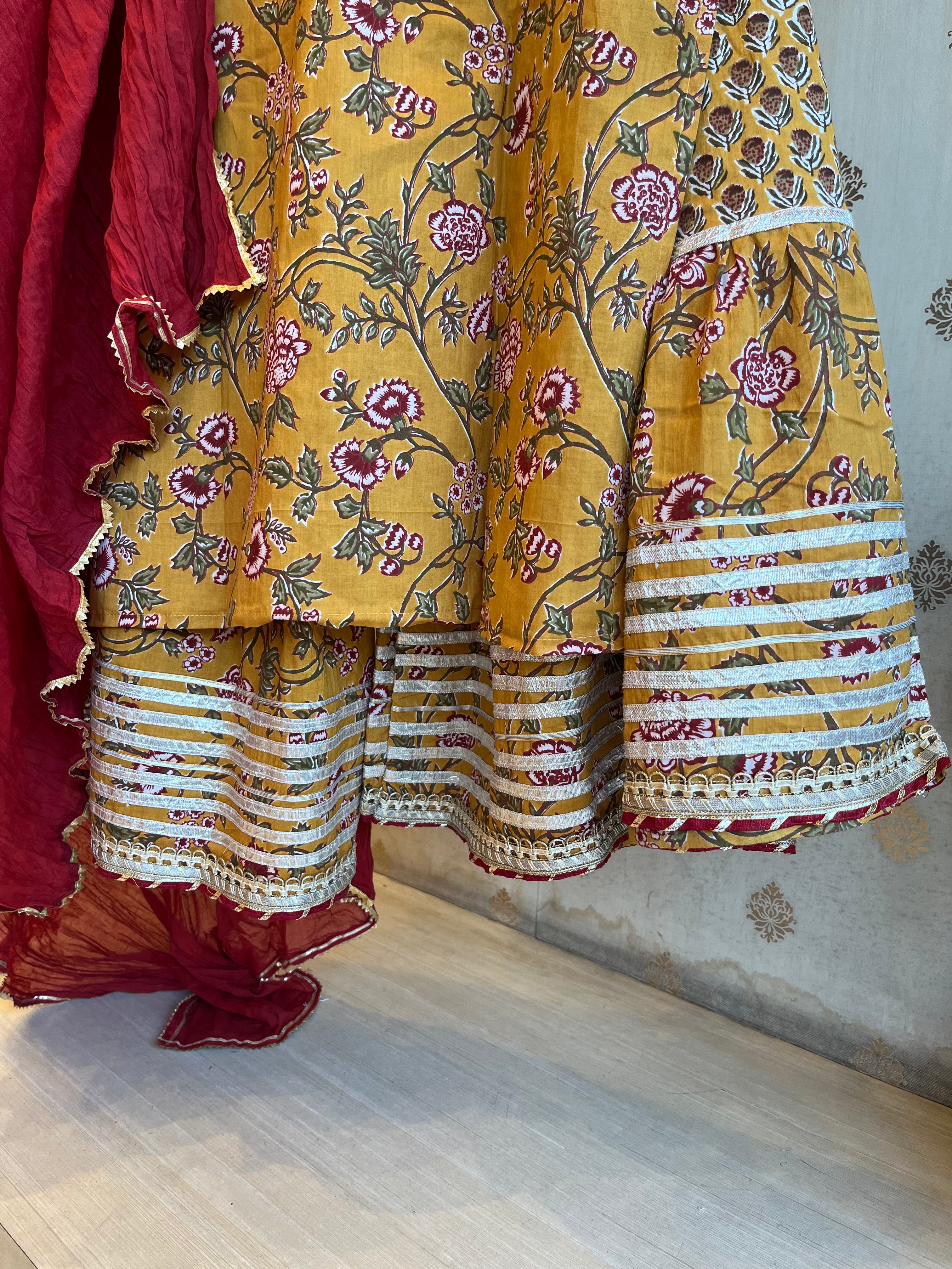 Printed Cotton Sharara Suit