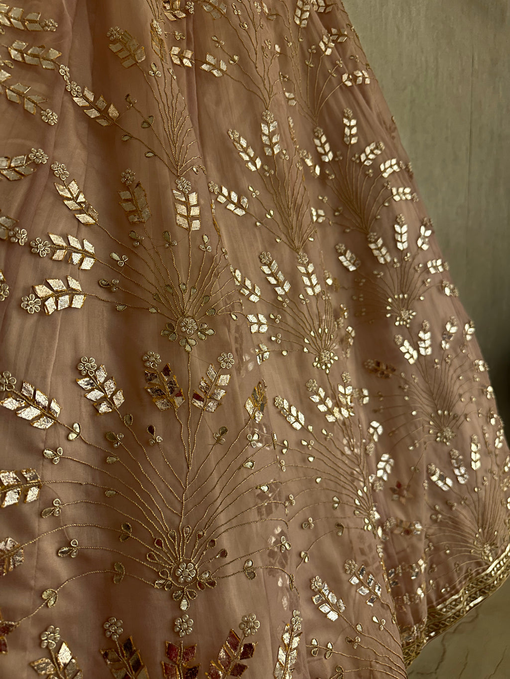 Gauri Lehenga set Peach Nude shade