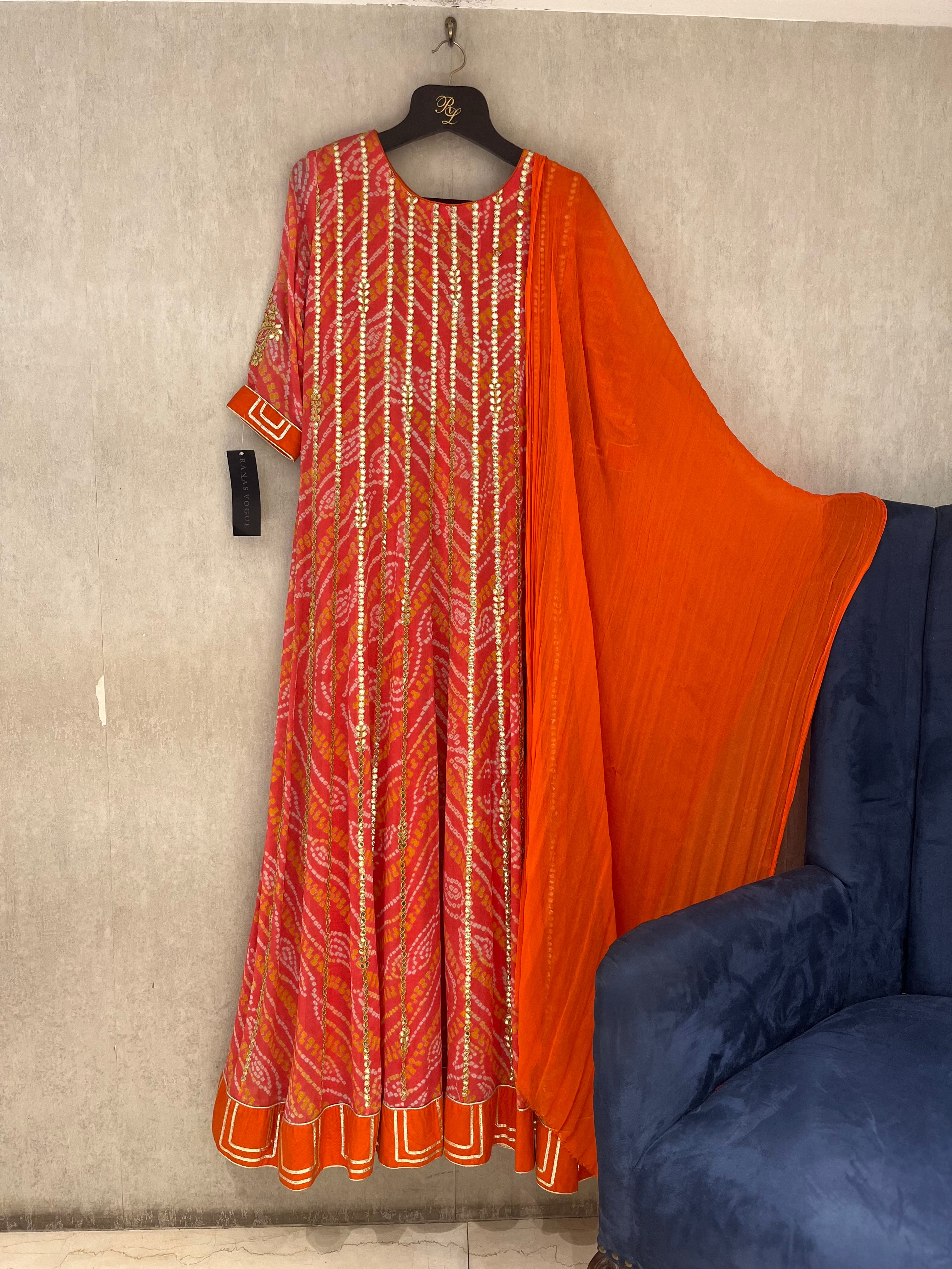 Orange Chinnon Suit
