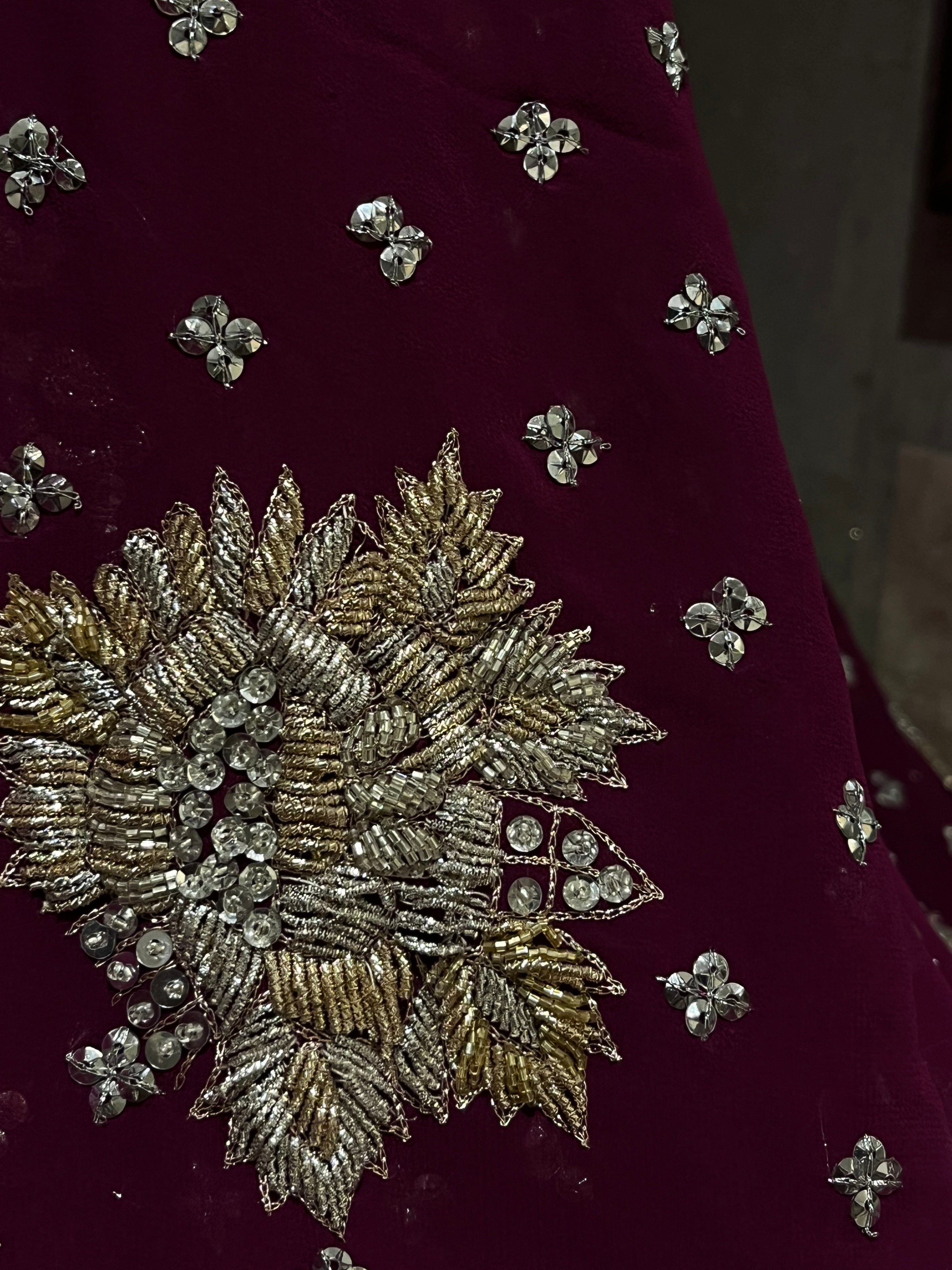 Plum Zardozi Lehenga Set