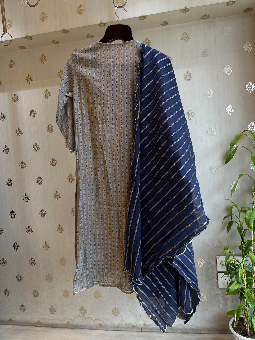 Wave Print Cotton Kurta