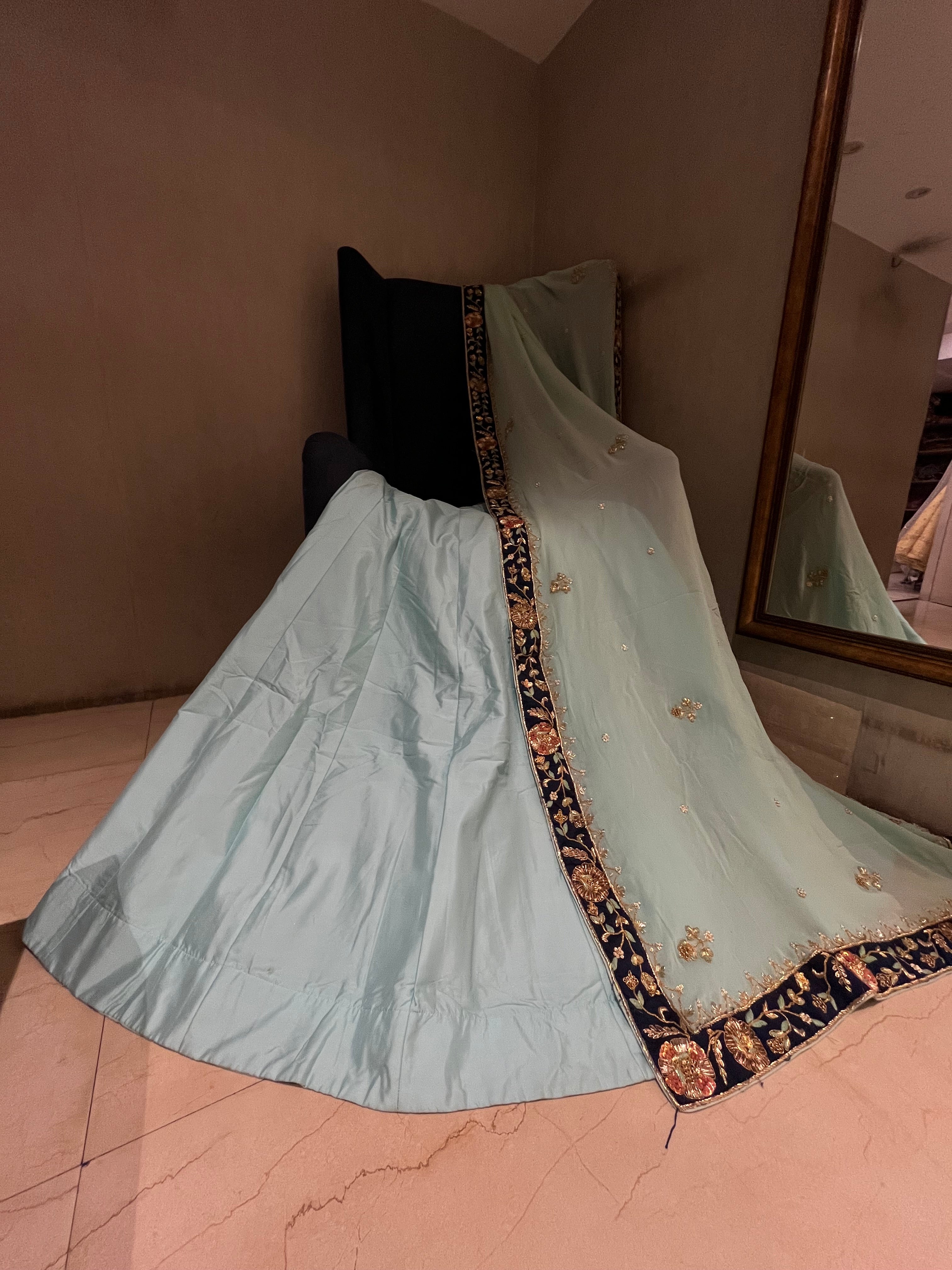 Aqua-Blue Lehenga Set