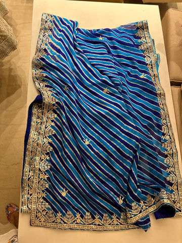 Lehriya Neelam Saree