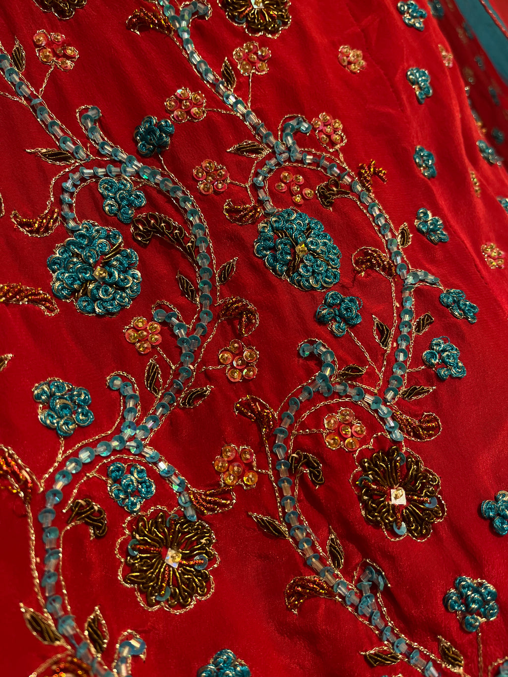 Flora In Red Lehenga Set