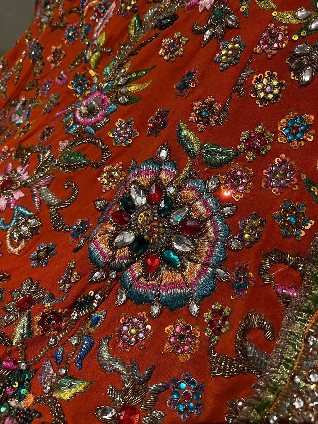 Designer Rust Orange Lehenga Set