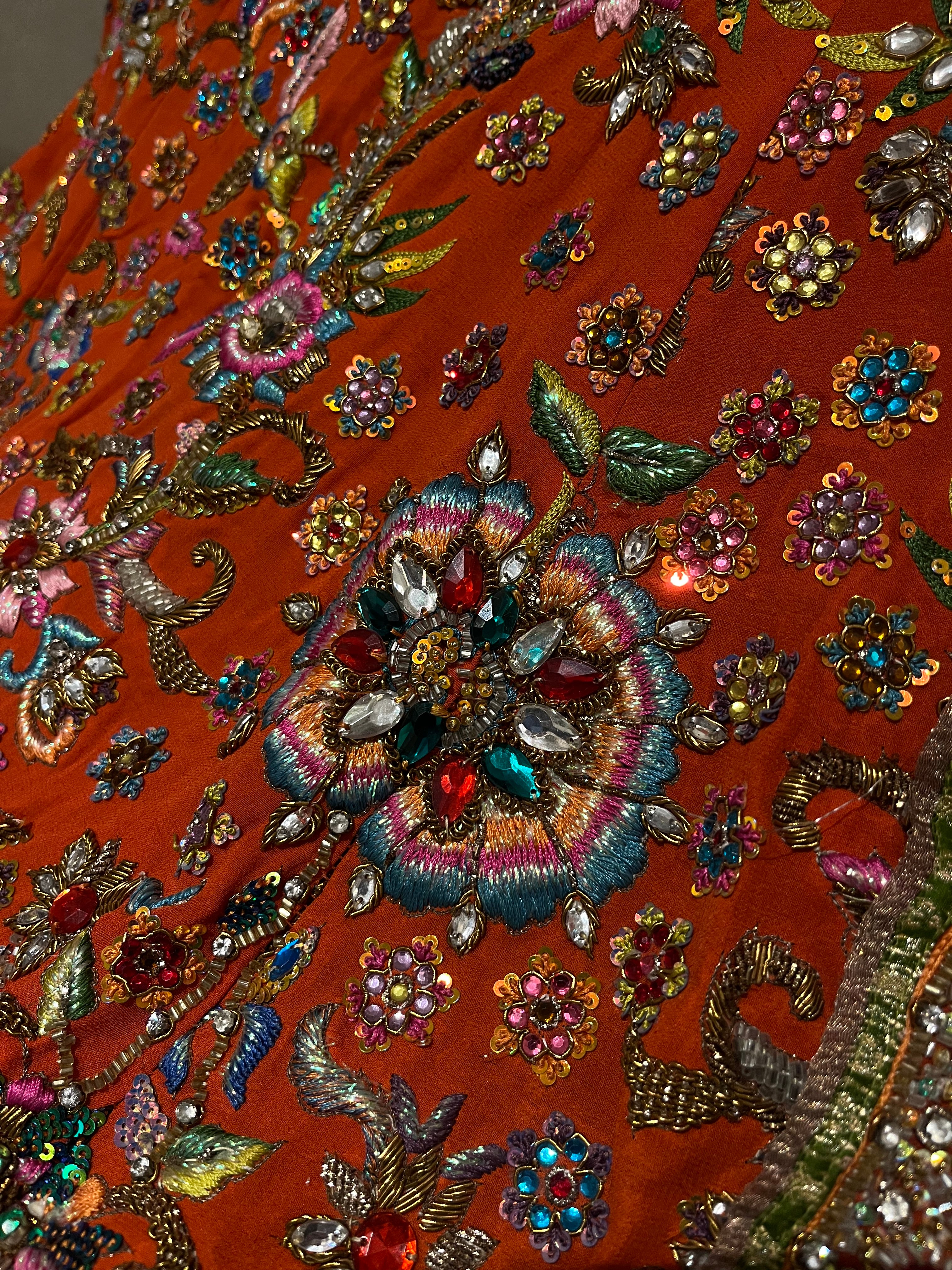 Designer Rust Orange Lehenga Set