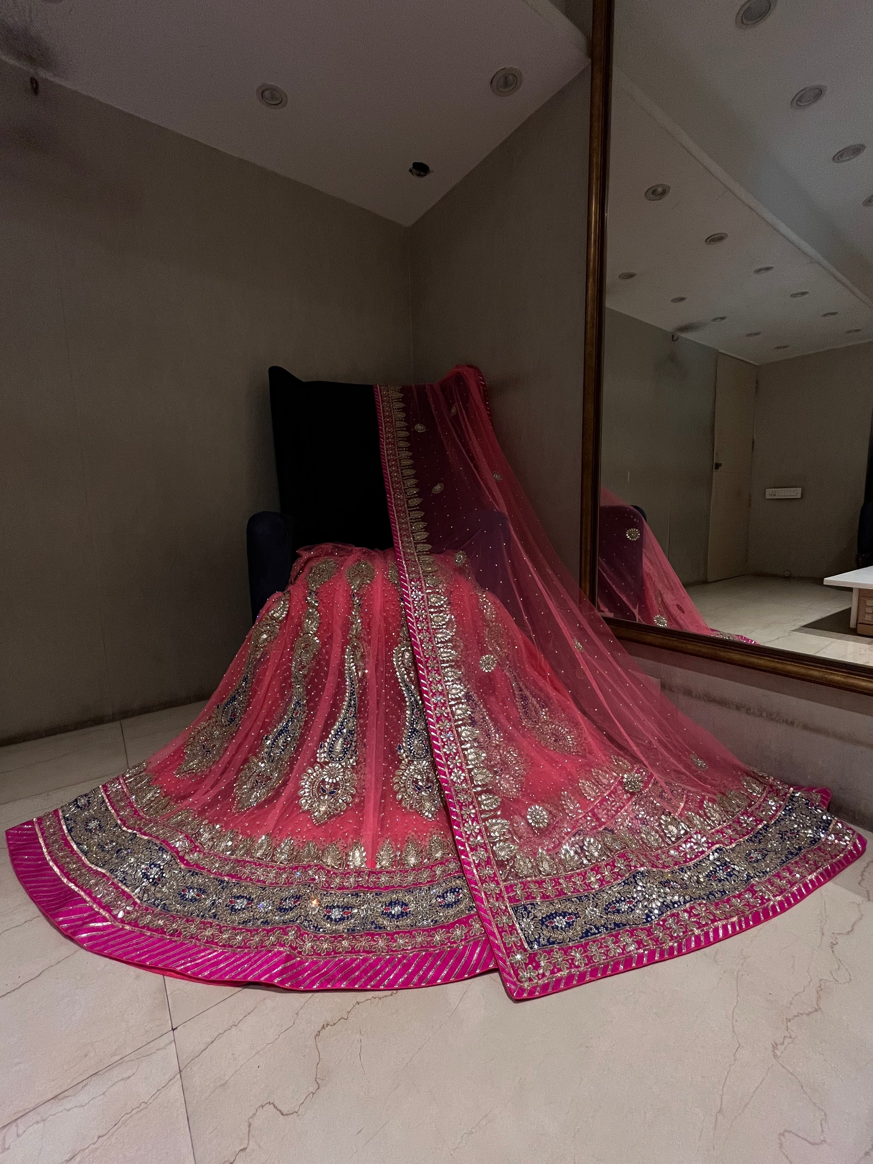 Rajputana Style Net Lehenga Set