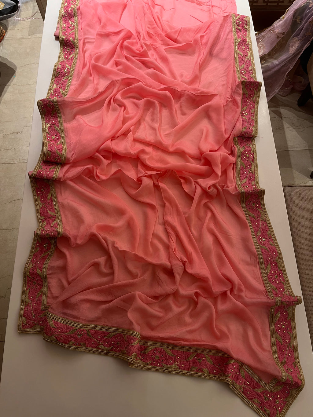 Strawberry Pink Saree
