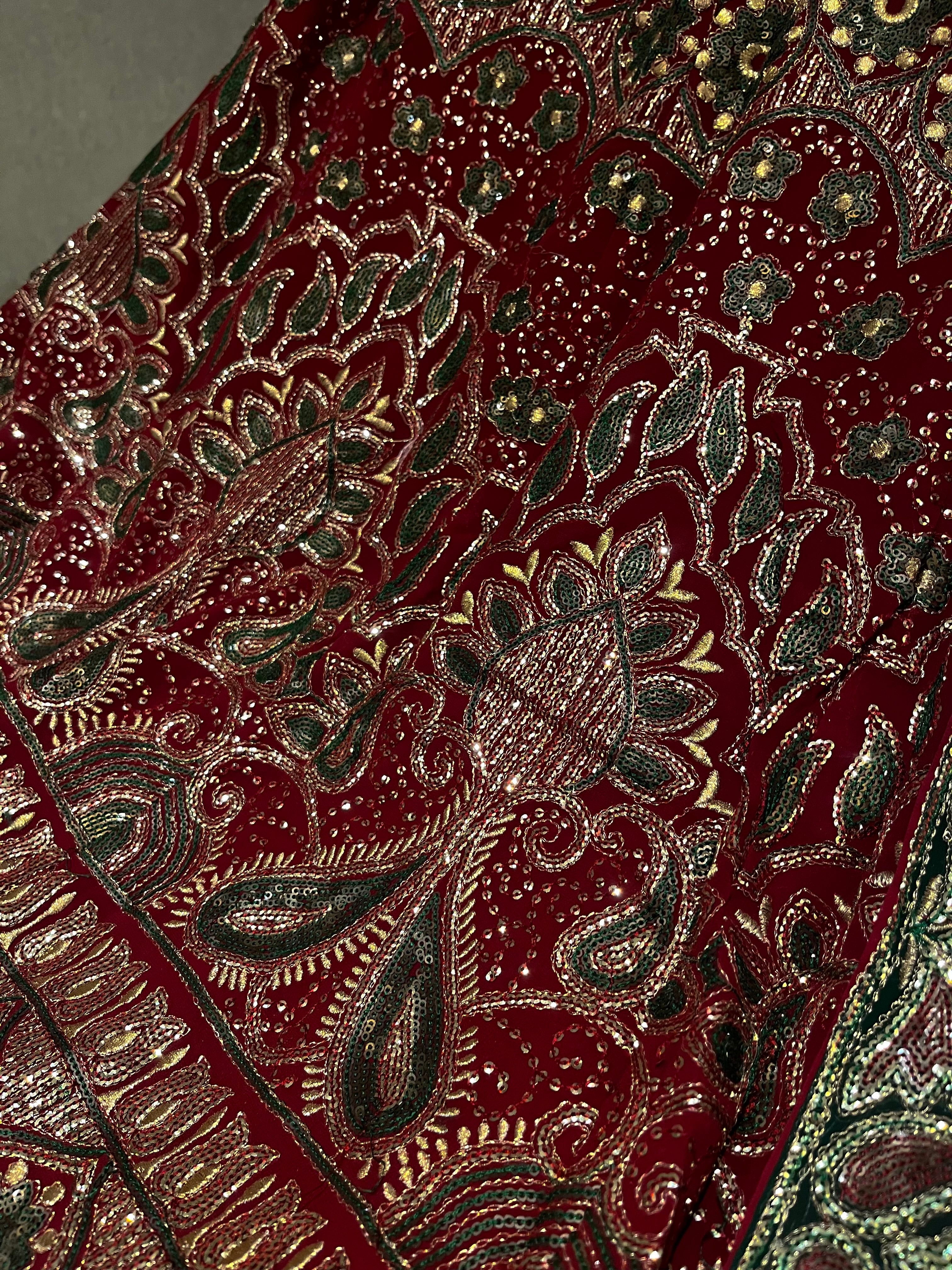 Bridal Red Georgette Lehenga Set