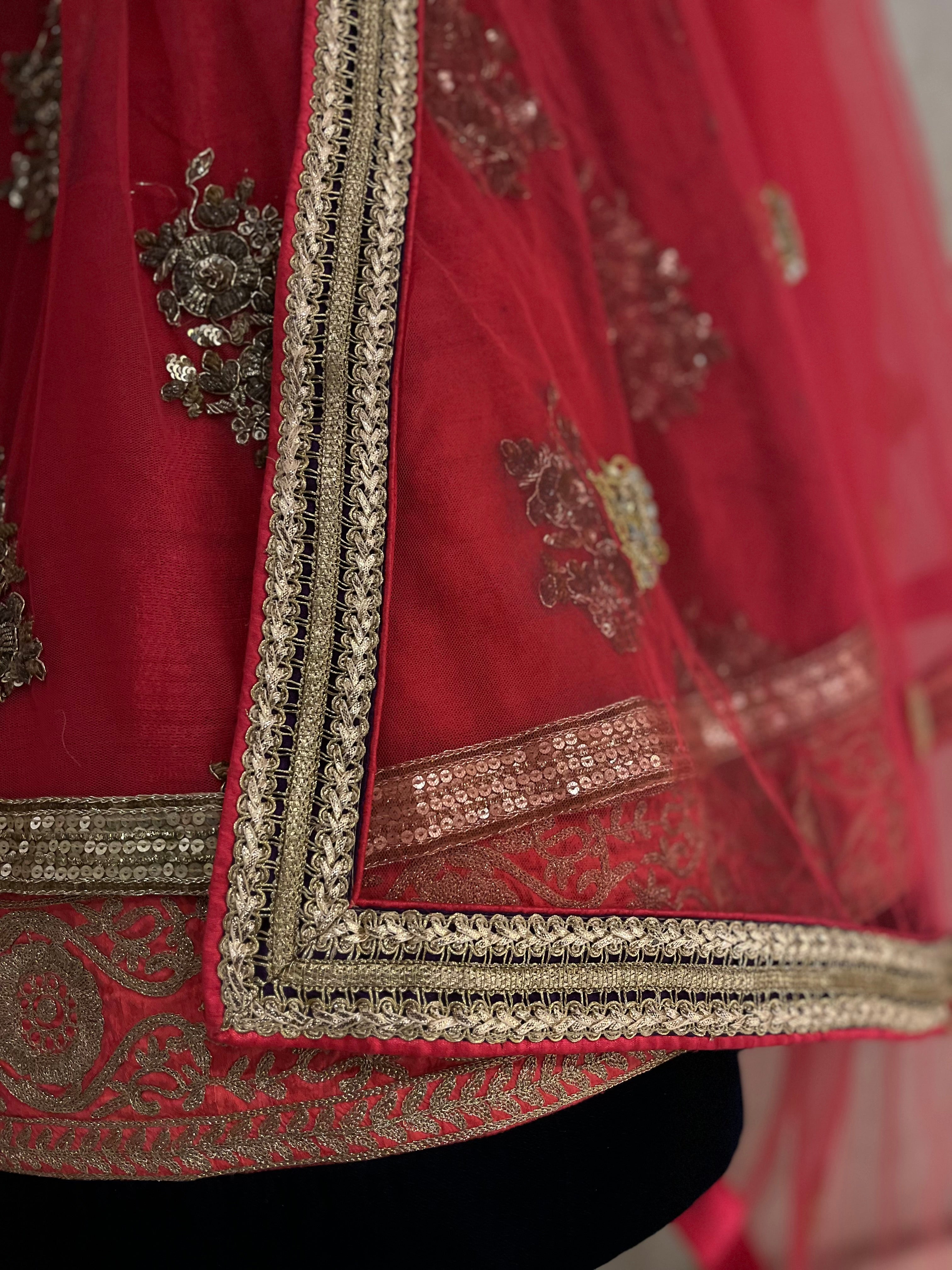 layered net lehenga set