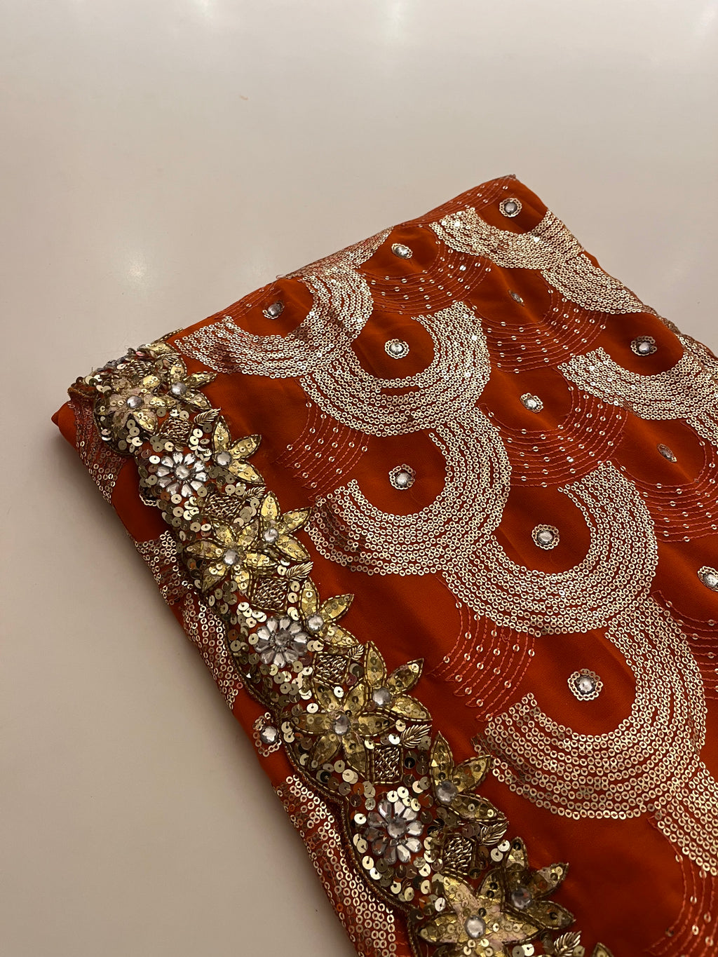 Rust Orange Saree