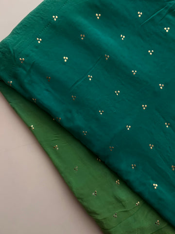 Green Ombré pure georgette saree