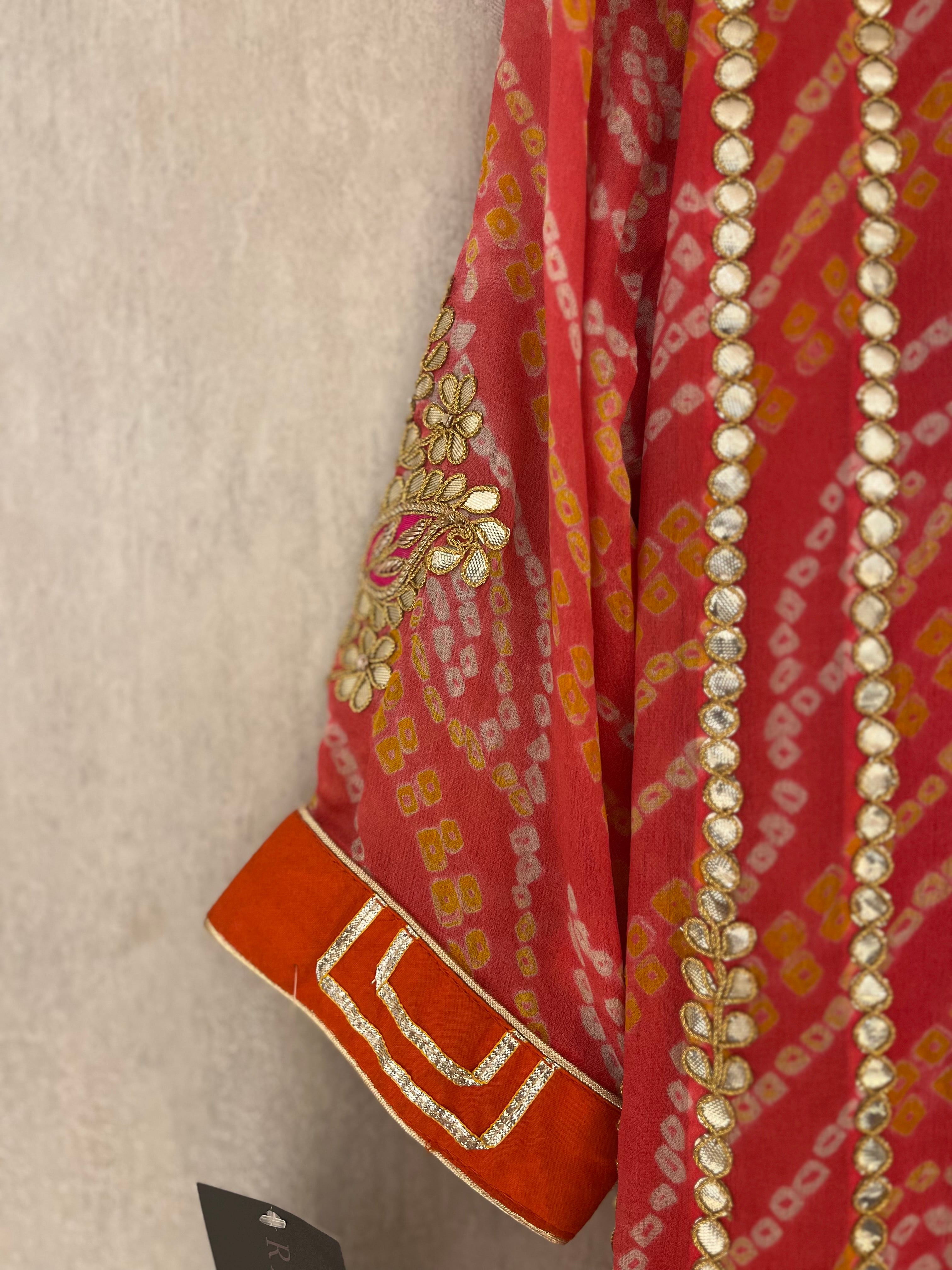 Orange Chinnon Suit