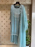 Vintage Blue Plazo Suit Set