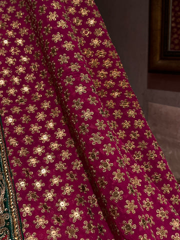 multicoloured kali lehenga set