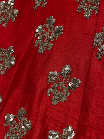 bridal red sequins lehenga set