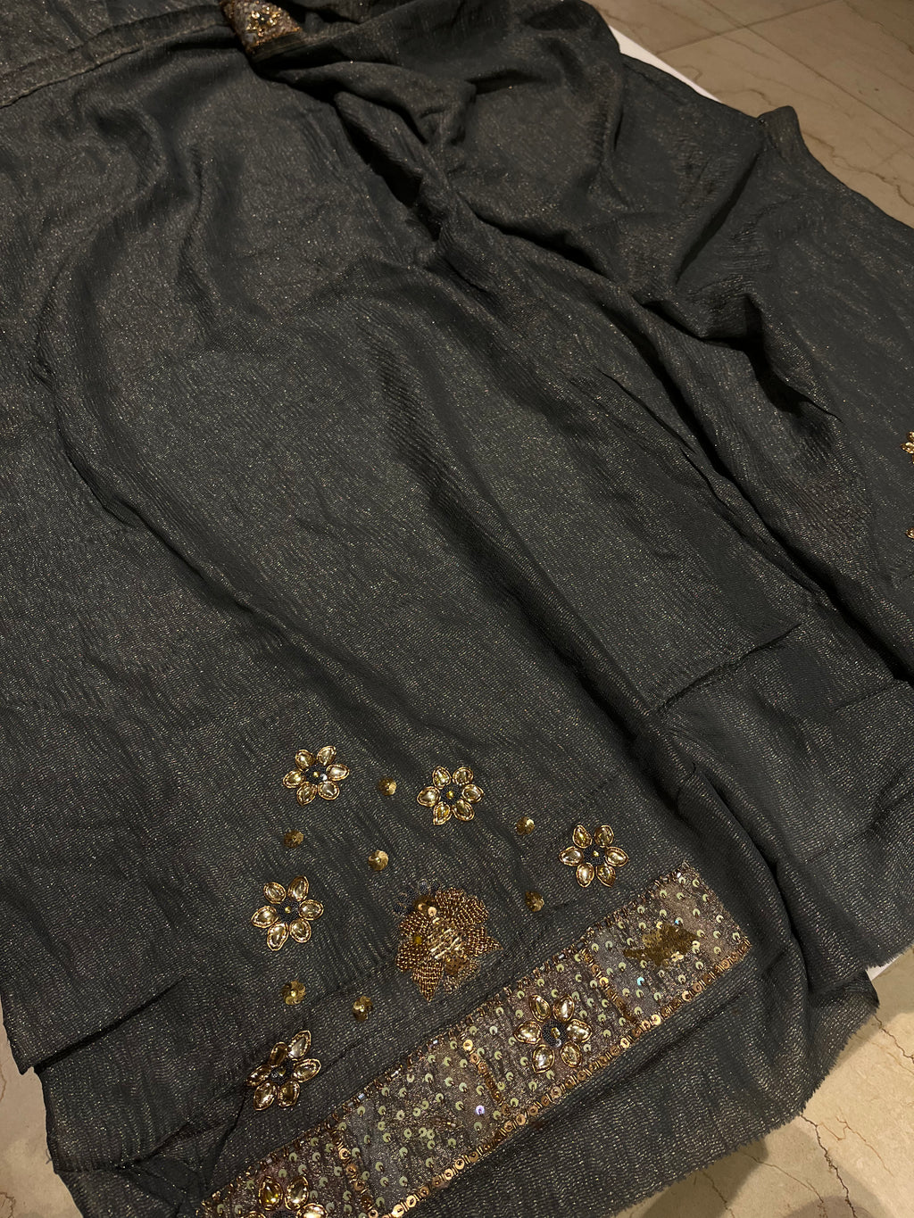 Unstitched Grey Lehenga