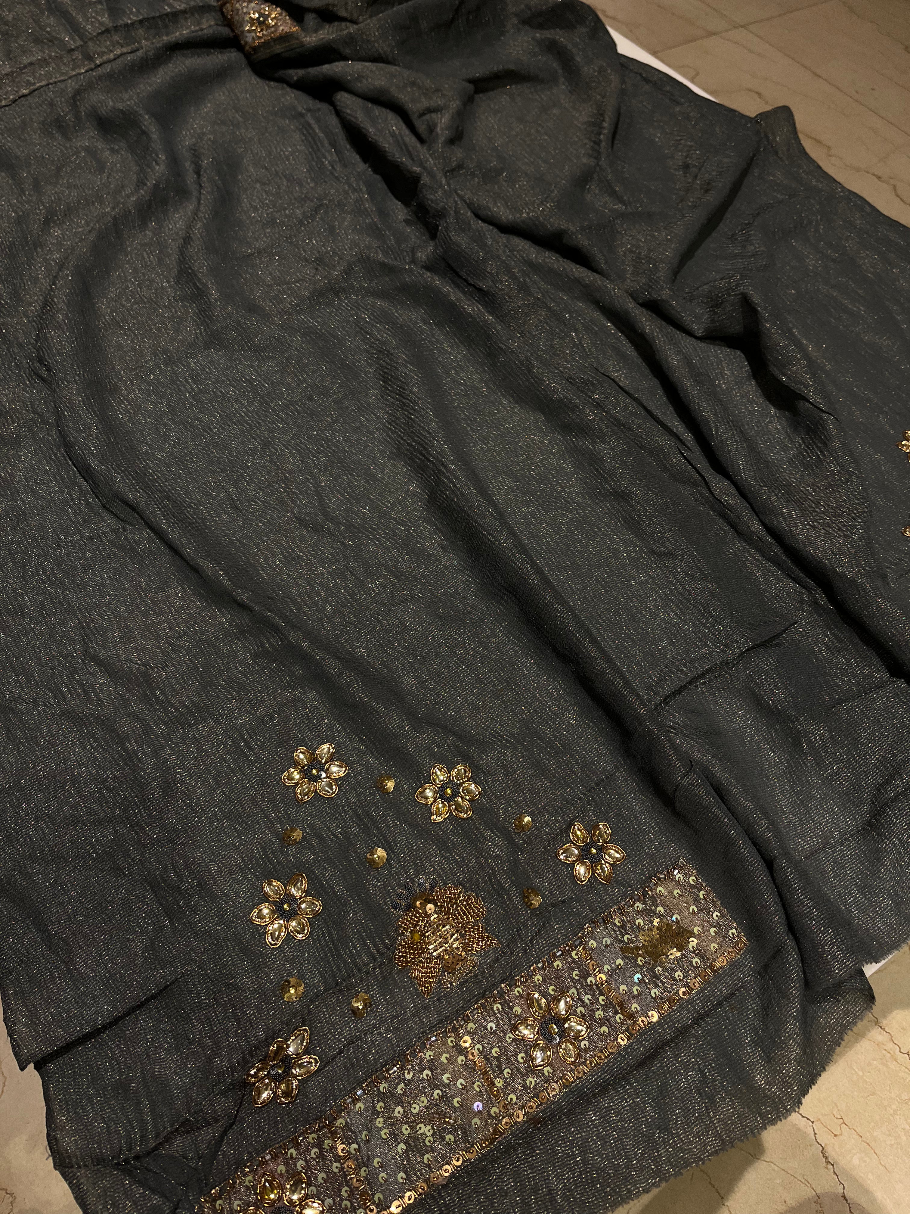 Unstitched Grey Lehenga