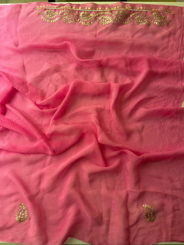 Lehriya handwork saree