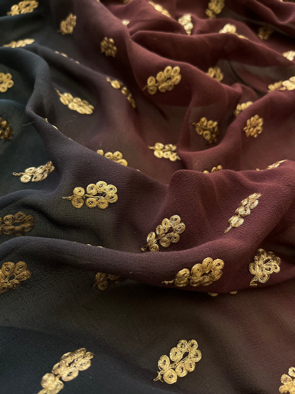 navy&wine heavy saree