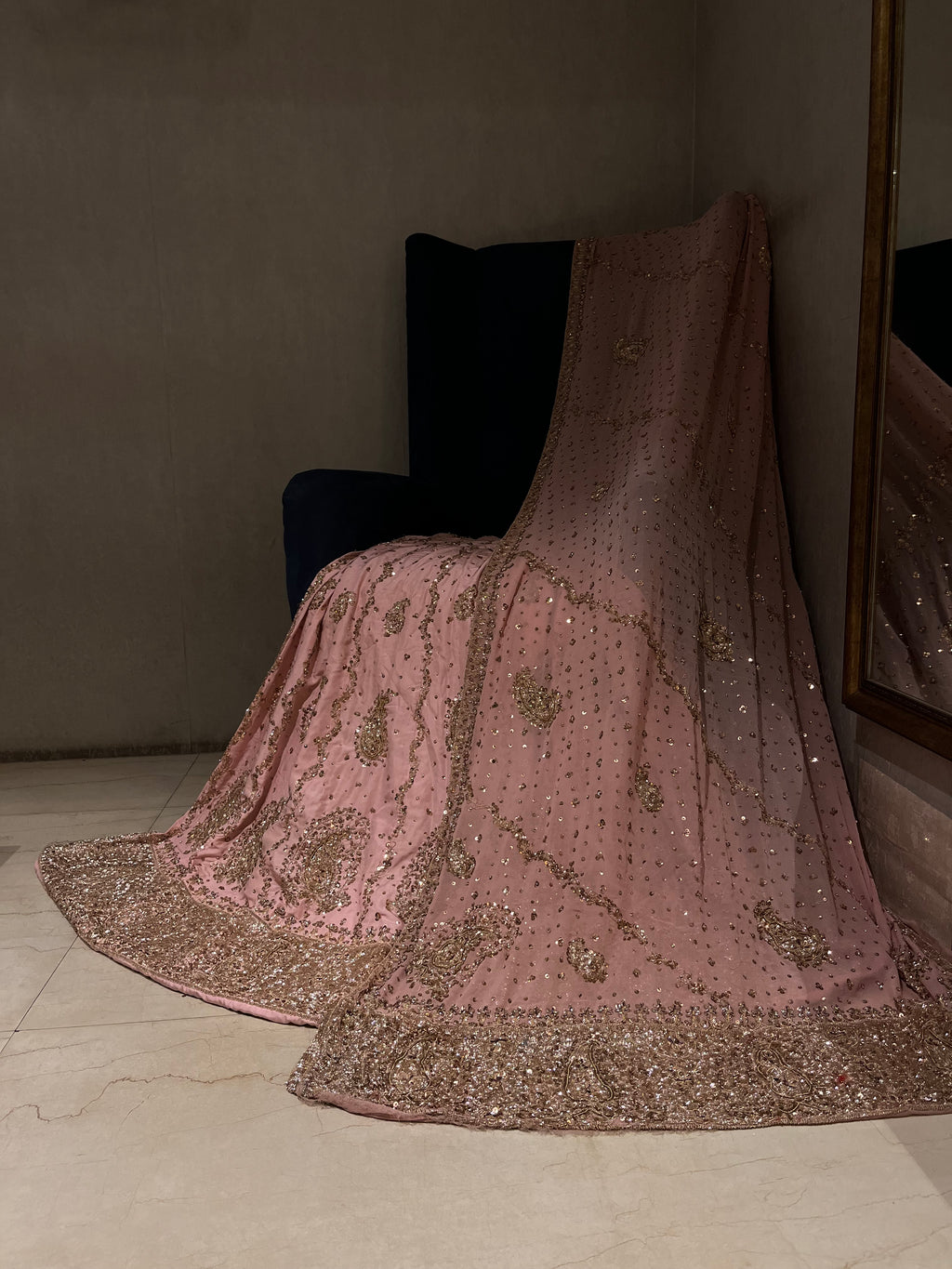 Pastel Pink & Golden Charm Lehenga Set