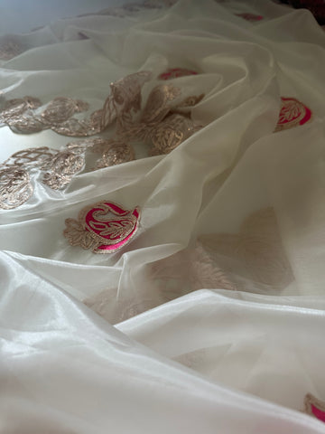 Apsara cream organza saree