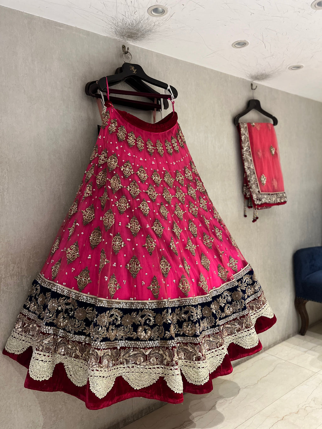 beautiful pink heavy net lehenga set