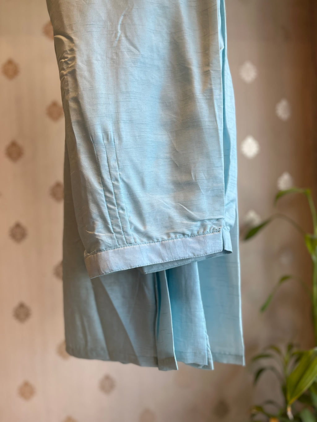 Sky Blue Silk Suit