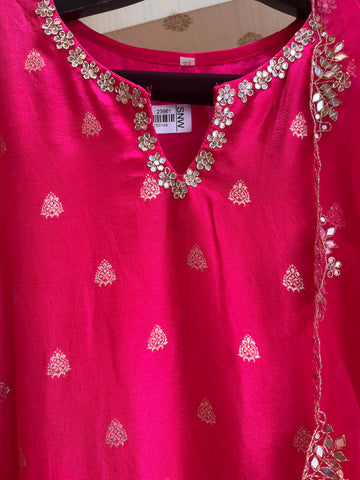 Raani Pink Chanderi Silk Suit set