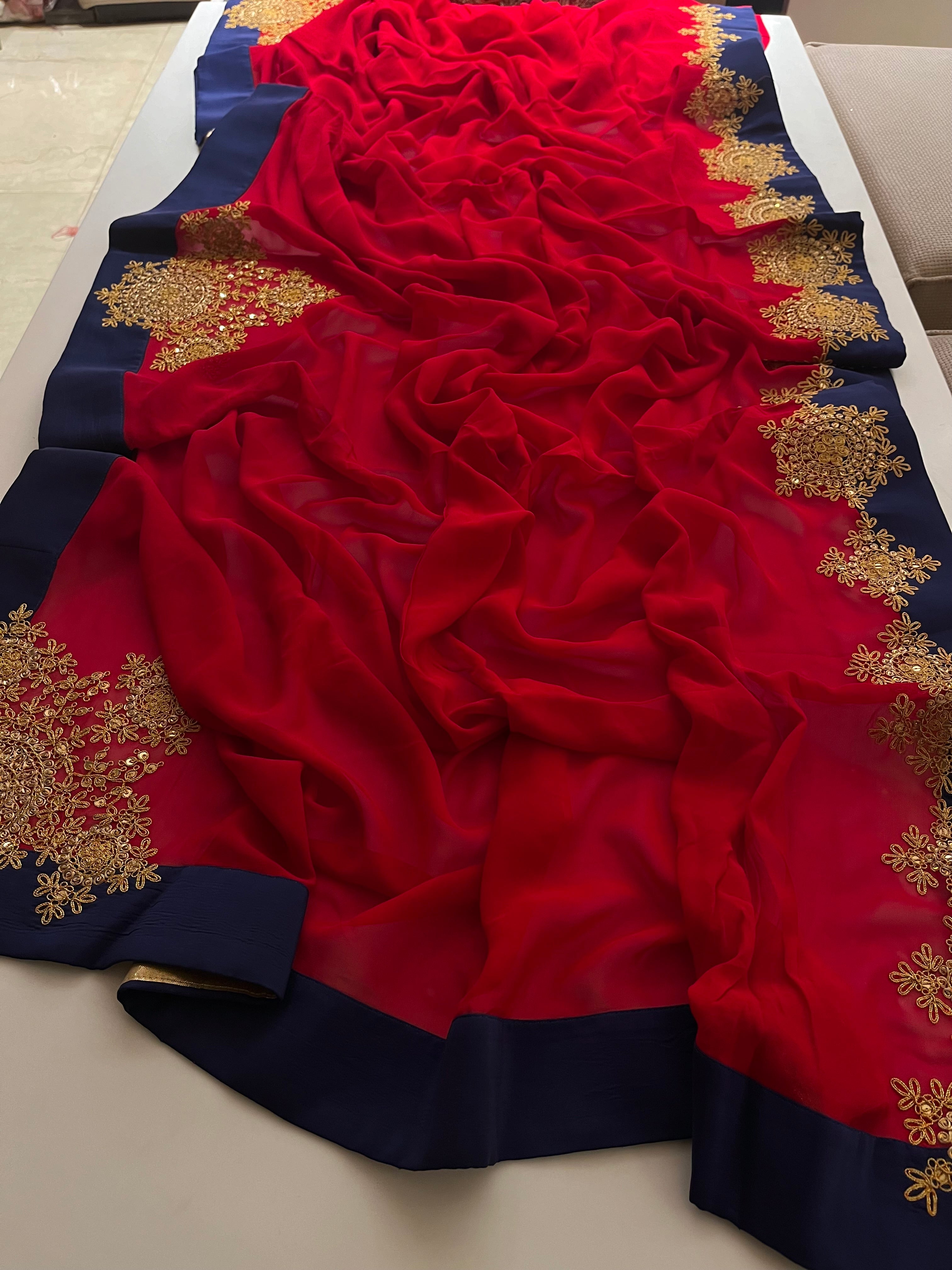 Sabya Red Saree
