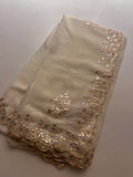 Ivory Traditional Gotta Saree