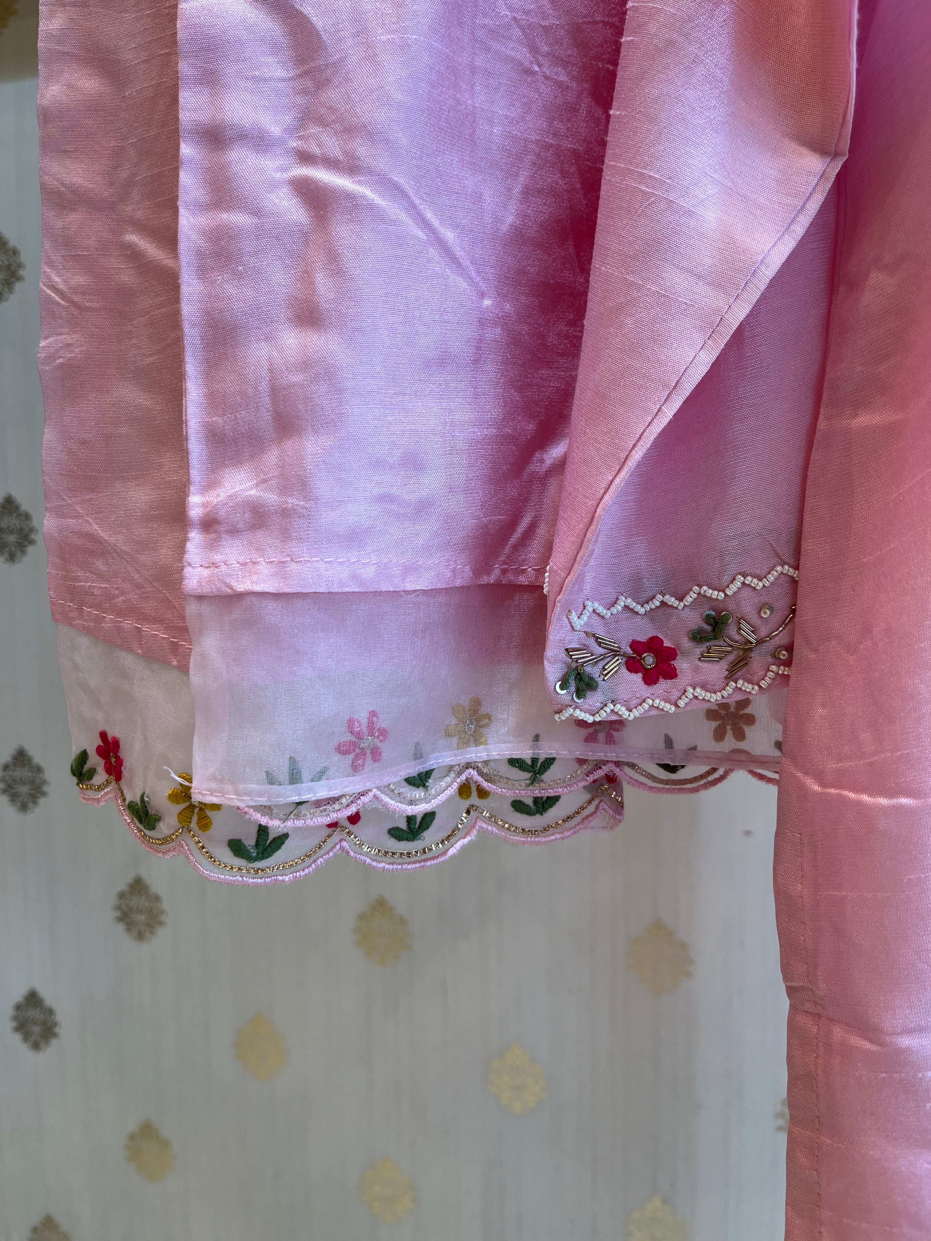 Baby Pink Straight Suit Set