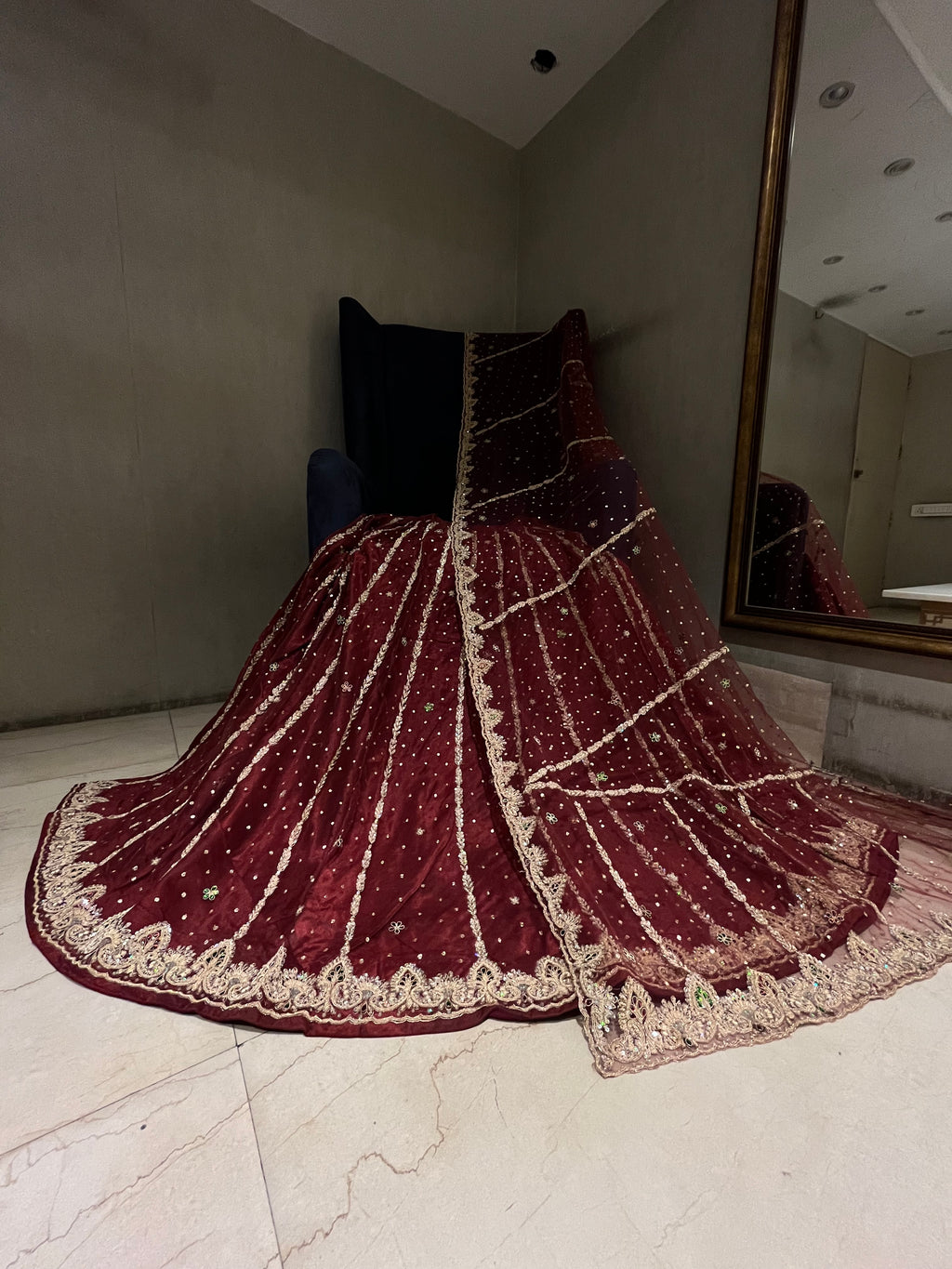Rajwada style net lehenga set