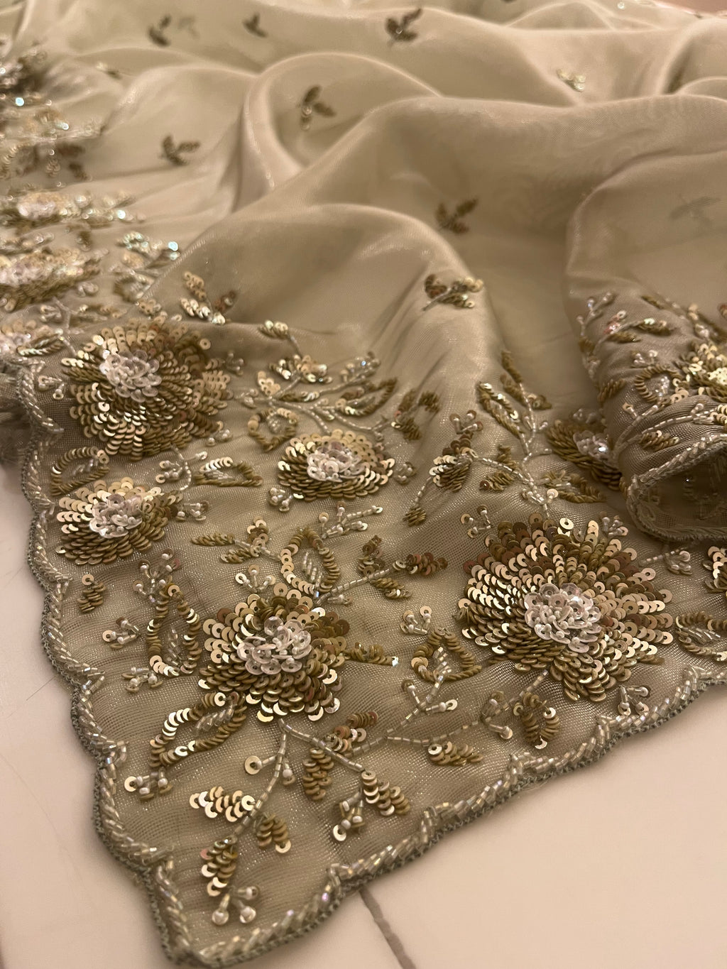 mehendi green tissue saree