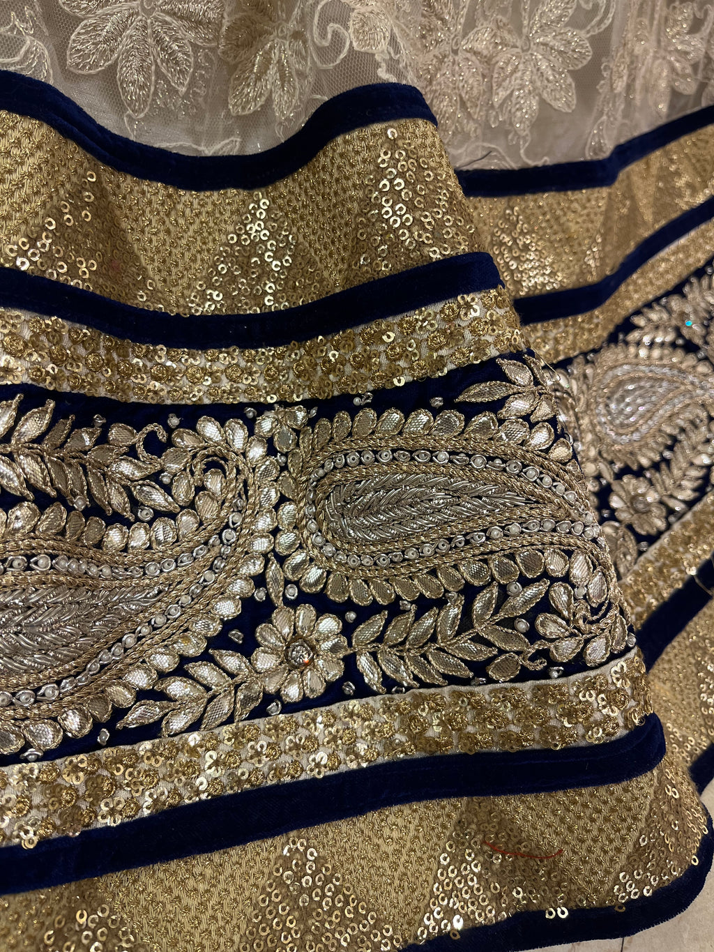 Ivory Net Lehenga Set