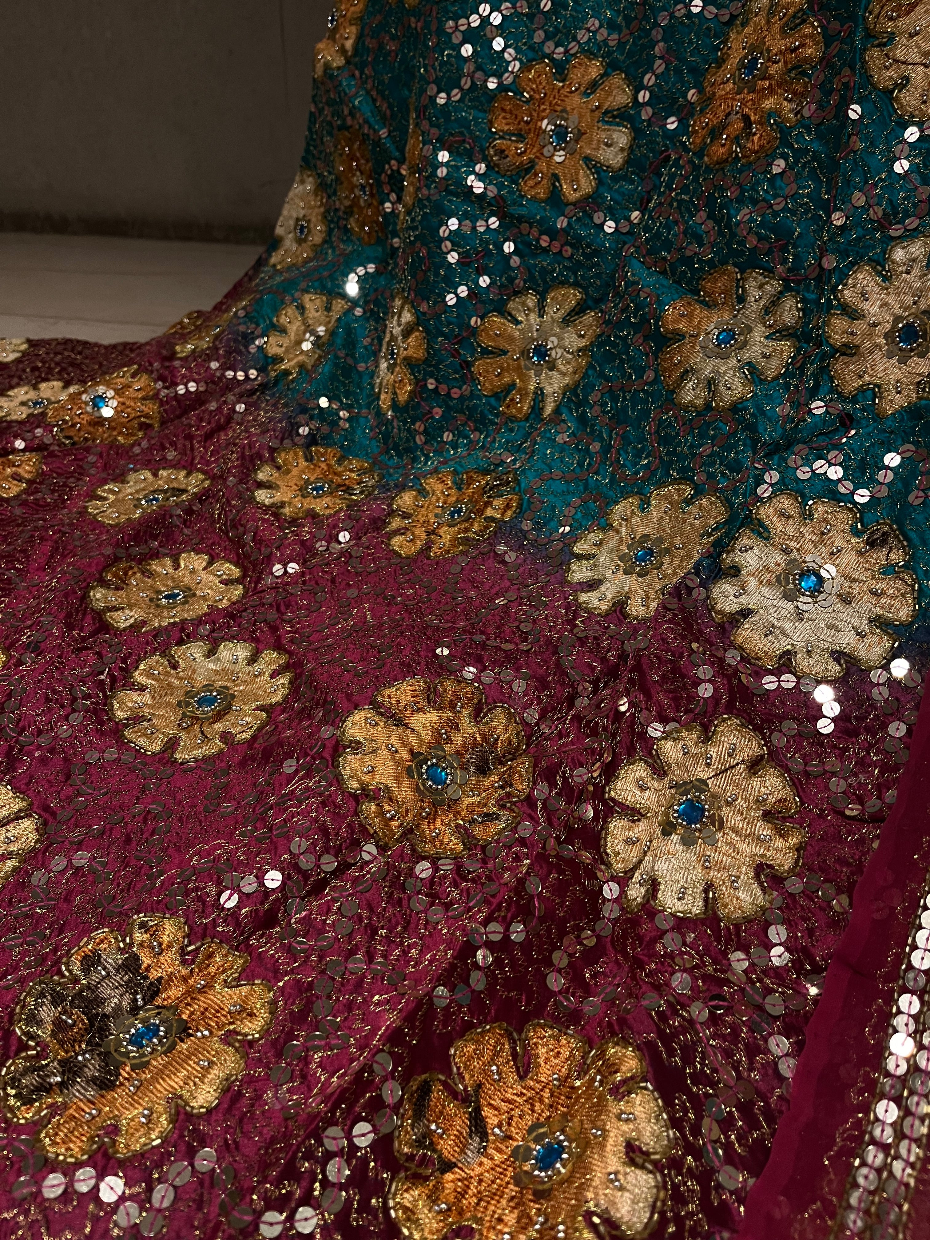 Floral Patch Work Lehenga Set