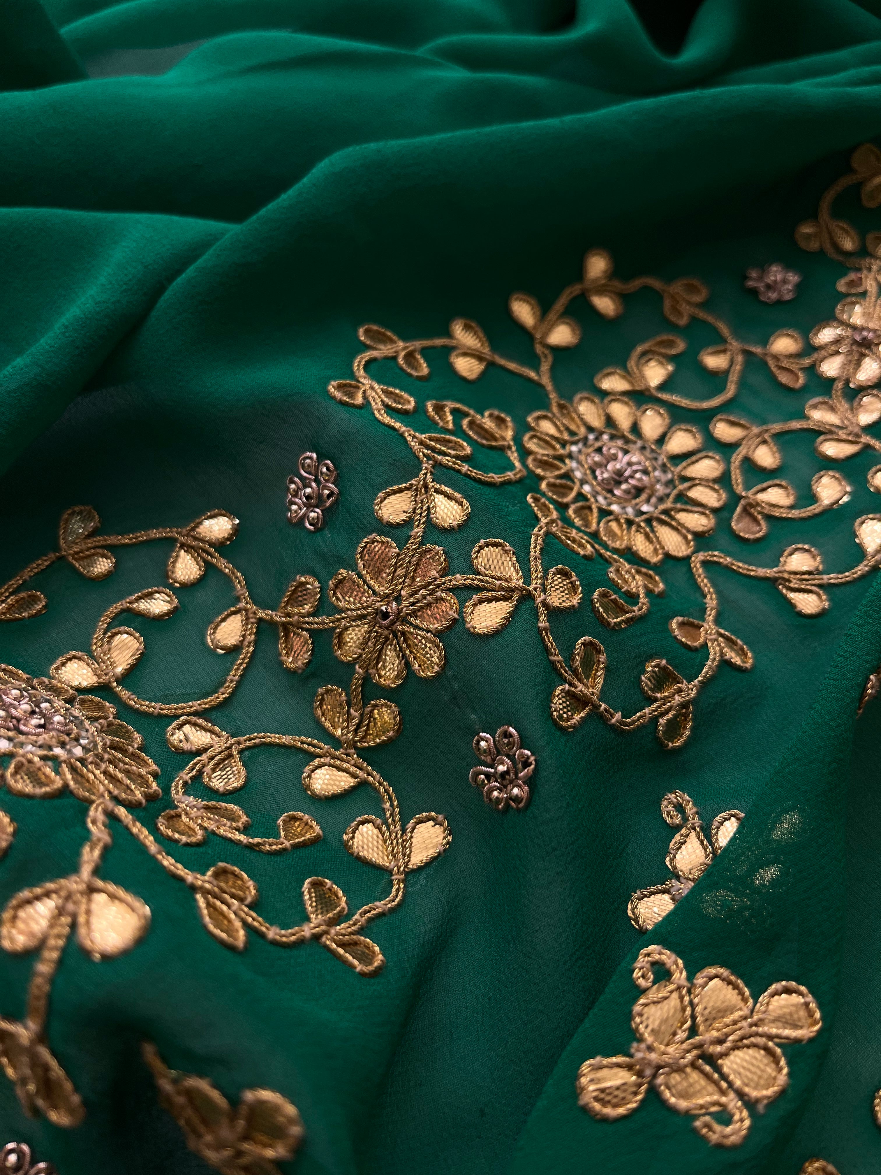 madhuri dixit designer half-half saree