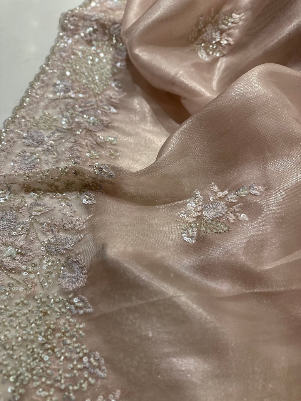 Rose Gold Tissue saree