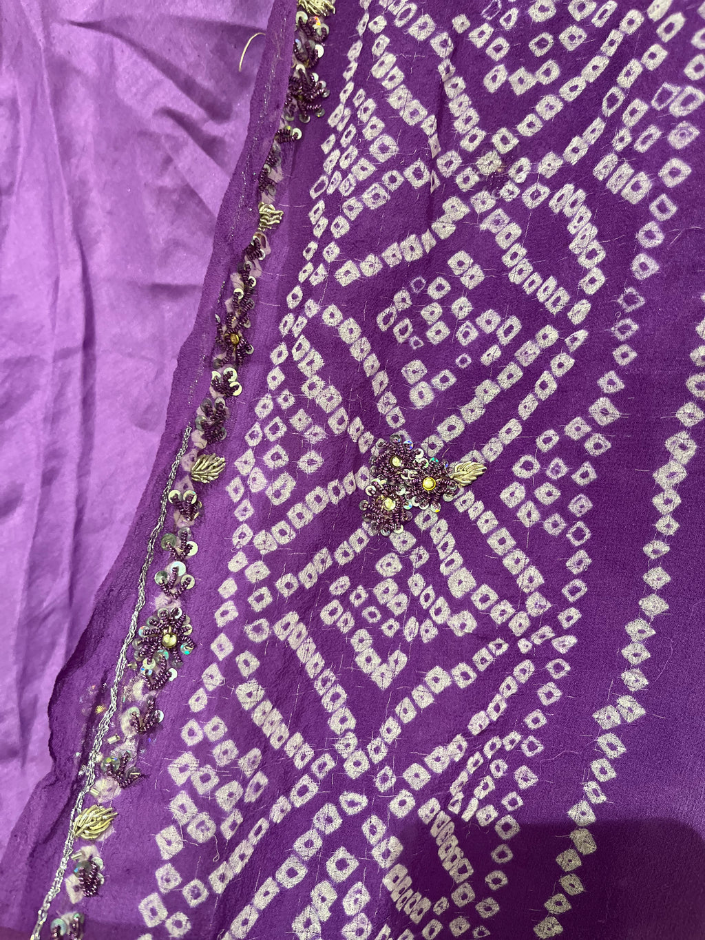 Beautiful Purple Bandej Lehenga Set